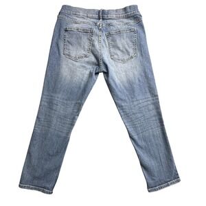 Banana Republic Jeans Womens 28 Petite Blue Girlfriend Distressed Mid Rise Denim